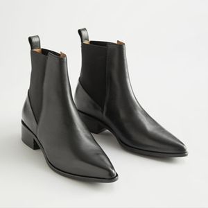 & Other Stories Black Pointed Chelsea Ankle Boots
